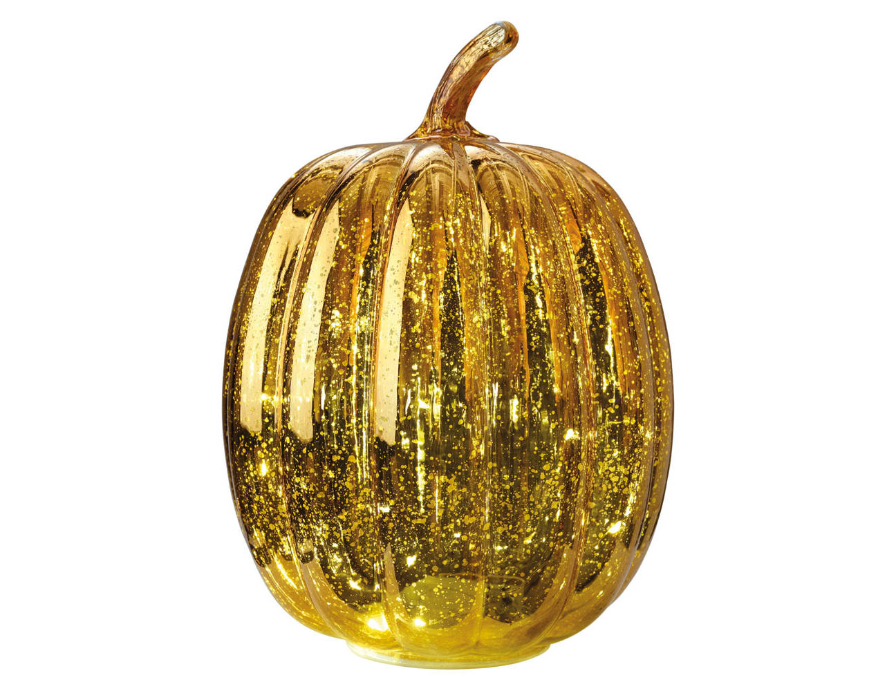 KIRKTON HOUSE 7.5" x 10.25" LED Glass Pumpkin - Orange